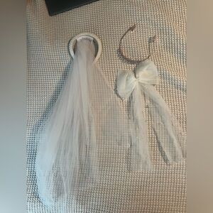 Elegant White Bridal Veil and Headband Set
